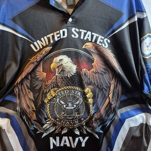 US Navy Veteran All Over Graphic Golf-Polo Shirt 5XL